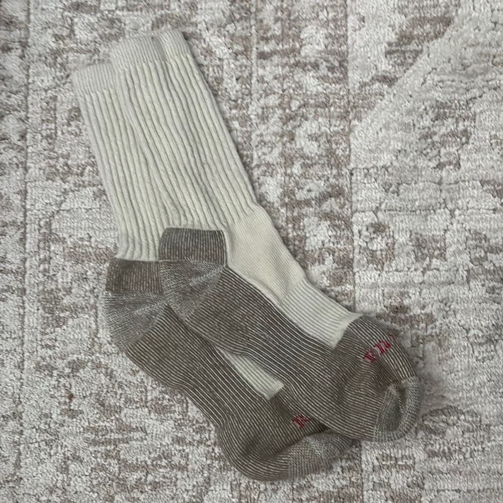 Red Wing Shoes Ribbed Crew Socks - Cream and Brown